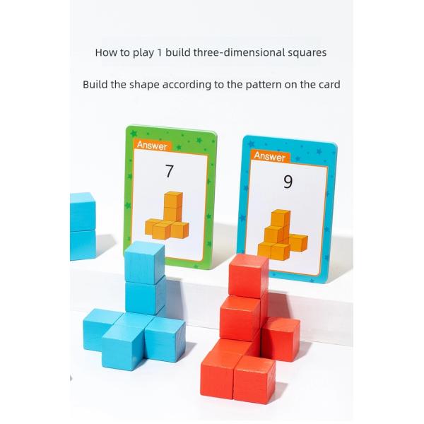 Student Three-view Teaching Aids Grid Observer square Building Block Geometric Graphics Space Thinking Puzzle Training