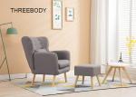 Single Seater Contemporary Bedroom Furniture Dark Grey Modern Fabric Sofa