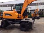 Electric Mini Excavator , Small Wheeled Excavator Yellow ISO Certificates