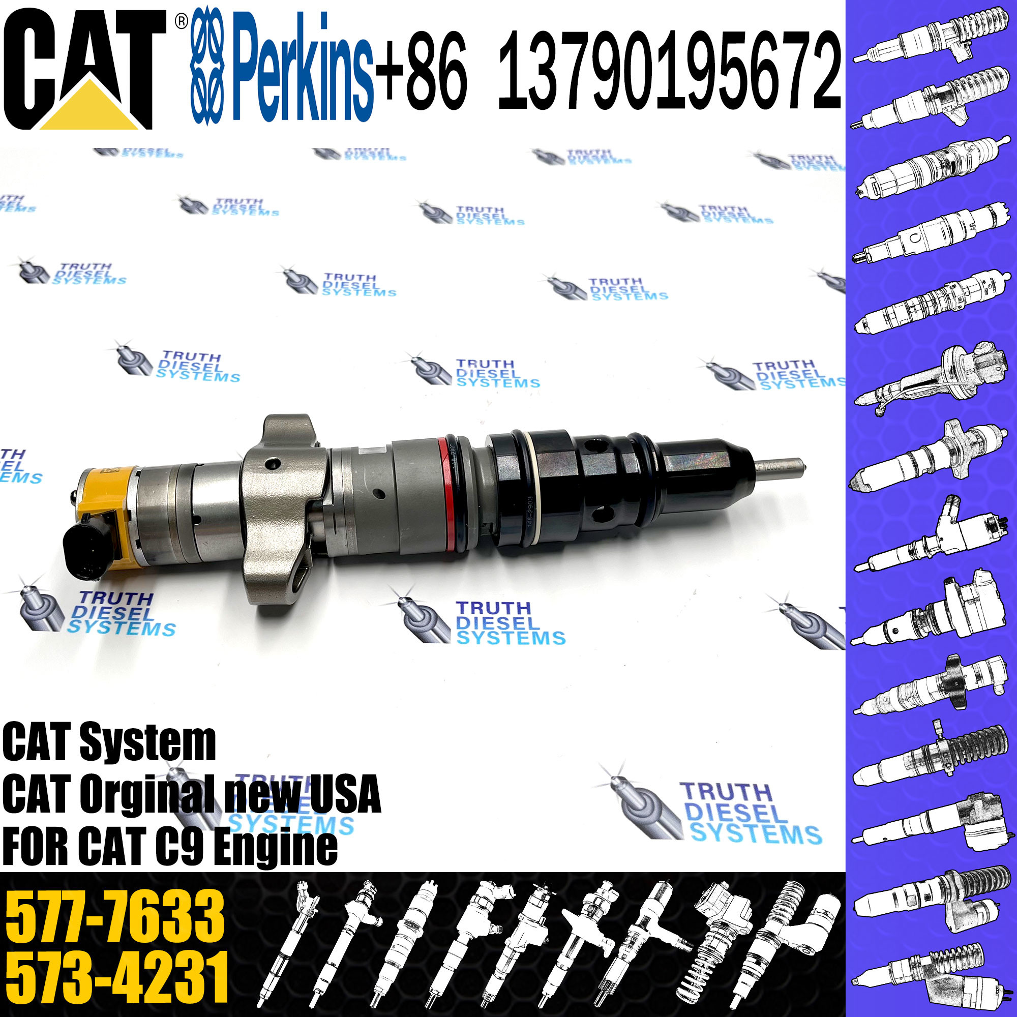 Common Rail Injectors 235-5261 10R-7222 10R-4764 577-7633 20R-8064 20R-8846 for Caterpillar C-A-T C9
