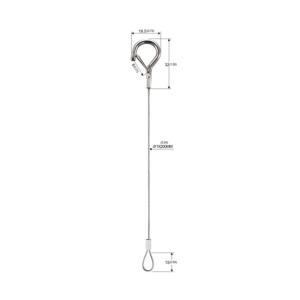 Wholesale Loop And Die Cast Hook Steel Wire Rope Sling 2000mm Length YW86543 from china suppliers