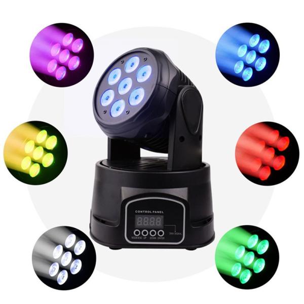 100W Rated Power Led Moving Head Light 7x8w RGBW 4in1 LED display