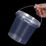 IML Customized PP Round Plastic Bucket for Food Grade Cotton Candy Cookie Sauces