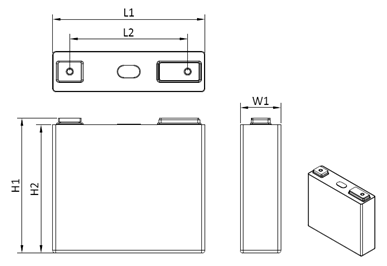 3.2V 50AH Residential Lithium Ion Battery , Residential Solar Battery Long Life High Capacity