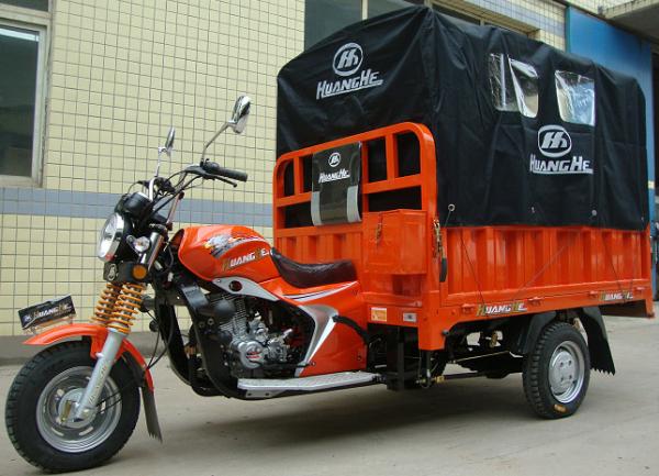 200CC Cargo Tricycle Delivery Van with Rear Canvas Cover for Outdoor Raining