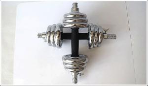 Wholesale adjustable chromed dumbbell set with rubber bar ,knurl bar 15kg 20kg 30kg 40kg 50kg 60kg from china suppliers