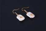 New Baroque Pearl Stud Earrings For Women Hand made Metallic Twist Braided