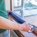 Blue Window Shield Adhesive Film Window Masking Film With 45 Day UV Protection