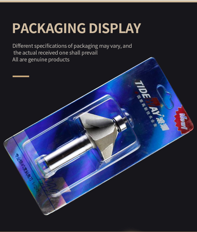 Tideway Carbide Bevelling Cutter Fancy Router Bit Chamfer Bit Fancy Bearing Trimmer CNC Wood Cutting Woodworking Router Bit