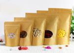 Recyclable 4 Oz Kraft Paper Stand Up Chips Packaging Bags Transparent Window