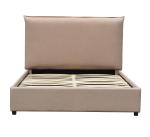 Linen Light Brown Bed Frame King Europen Style Modern Upholstered Platform Bed