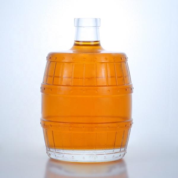 700ml 750ml Special Shaped Glass Bottle for Whiskey Tequila Brandy Rum Gin Glass Collar