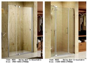 Wholesale 3 Panels Straight Frameless Glass Shower Doors Hinge Opening Style With Adjustable Support Bar from china suppliers