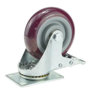 Wholesale Industrial Heavy Duty Tread Silent Dual Swivel Locking Caster Wheels with Ball Bearing from china suppliers