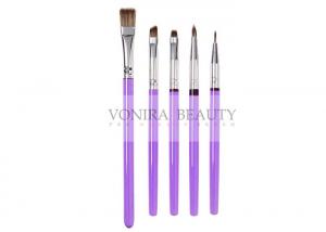 Wholesale 5Pcs Decorating Brush Set With Purple Slim Handle Art Painting Brush Collection For Food from china suppliers