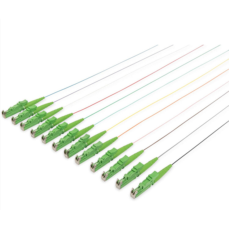 G657A2 E2000 APC Fiber Optic Pigtail LSZH Jacket Spring Loaded Shutter