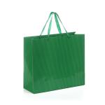 Art paper material glossy laminated striped paper bag mini bags with ribbon rope