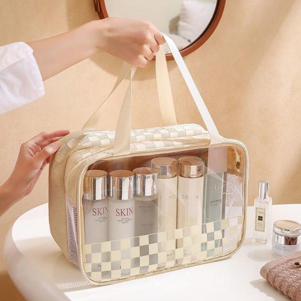 Double-Layer Dry And Wet Separation Makeup Storage Bag Portable Travel