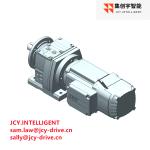 235Nm Helical Bevel Drive Gear Motor Reducer R57DRN80M4BE1HR 0.75KW 48.23 IE3