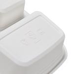 Three compartments starch warp up tray white color eco friendly fast food