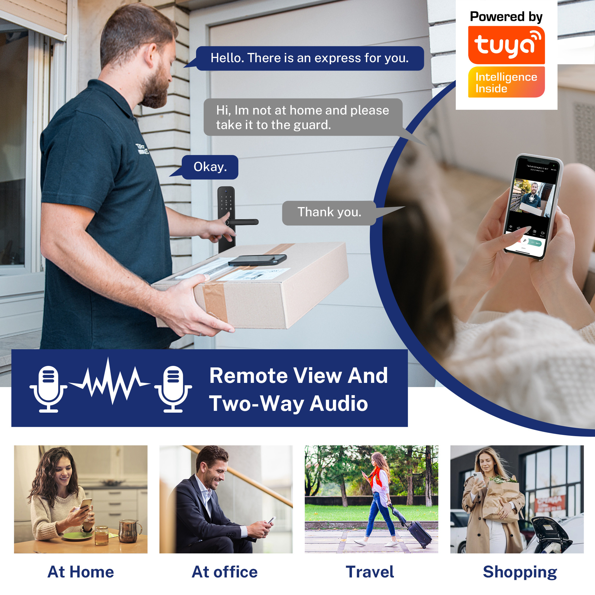 Tuya APP Bluetooth Lock Smart Home Video Doorbell Door Lock