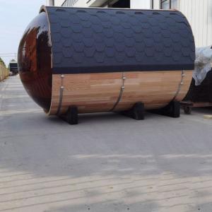 Wholesale Outdoor Traditional Solid Wood Red Cedar Barrel Sauna With Panoramic View from china suppliers