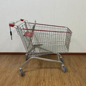Wholesale 180L Grocery Galvanised European Market Supermarket Trolley with Coin Lock from china suppliers