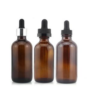 China Dropper 60ml Boston Glass Bottles Amber Body For Massage Oil on sale