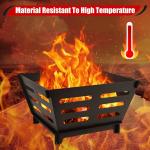 17" Portable Fire Pit Outdoor Collapsible Wood Burning Fire Pit for Camping