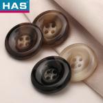 Polyester Black 4 Hole Buttons 21mm / 25mm Decorative Buttons For Crafts