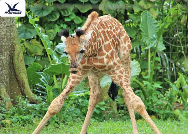 Playground Lifelike Simulated Animatronic Animal With Fur / Simulated Roar /