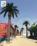 UVG large glassfiber artificial palm tree outdoor with green silk leaves for