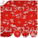 135CM Fancy Embroidered Fabric Hollow Lace Trim 3d Red Flowers Embroidery