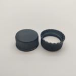 Ribbed Wall 20/400 Black Plastic Screw Caps For Lotion Bottle