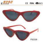 Lady's red elegant fashionable sunglasses,madde of plastic fram and hinge