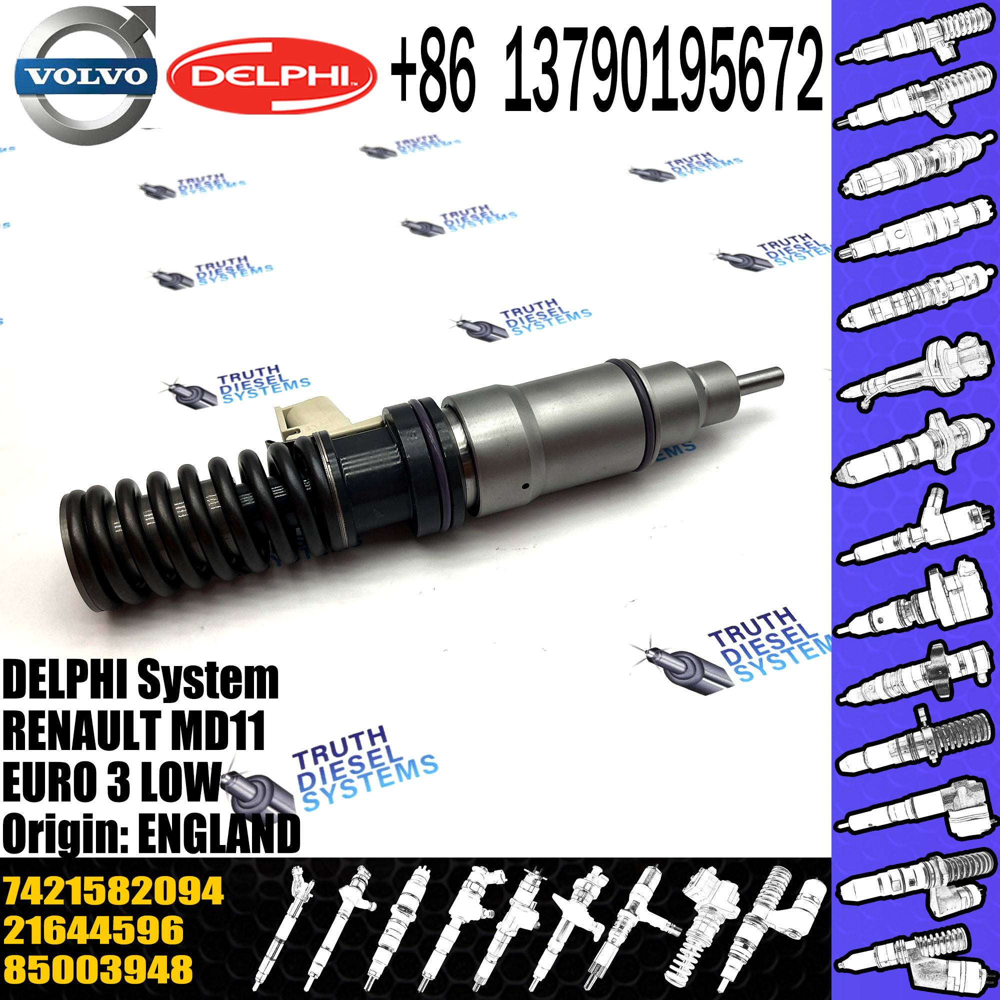 7421582094 diesel fuel injector BEBE4D35001 for VOL TRUCK 11LTR EURO3 LO E3.18