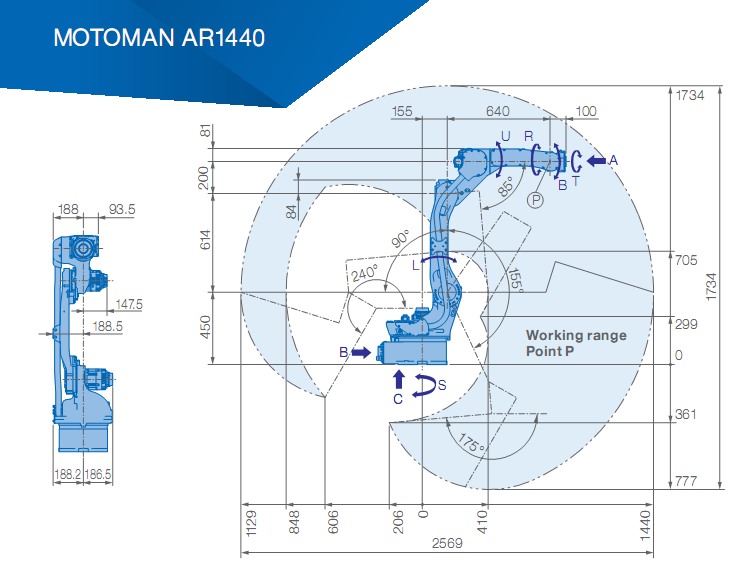 Industrial robot arm YASKAWA AR900 for arc welders 7kg Payload 927mm arm welding robot