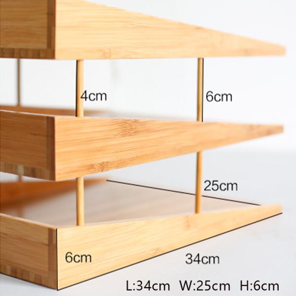 Natural Bamboo Desk File Organizer for Office Paper and Magazine Storage Solution