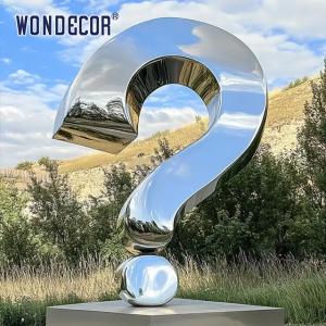 Wholesale Large scale modern landmark symbol sculpture, polished stainless steel question mark statue from china suppliers