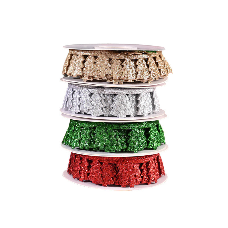 3cm*5y Ultrasonic Chritsmas Ribbon For Gift Packing And Garment Accessories