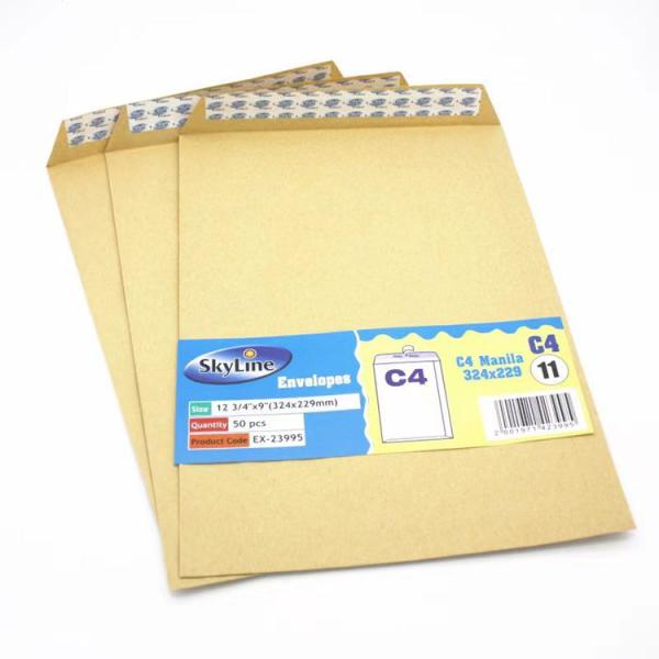 Custom Logo Kraft Paper Envelope Double-Sided Tape Sealing For Gift Packaging