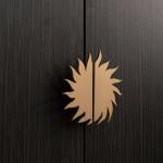 Luxury 11cm Sun Flower Cabinet Gold Handles For Home Hardware