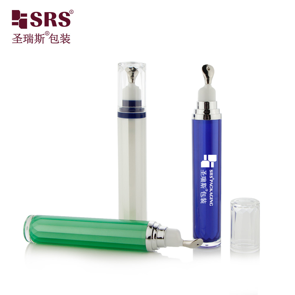 LR001-15ML Luxury Customize Painted Blue Green White Color Acrylic Double Wall Lotion Pump Bottle Container