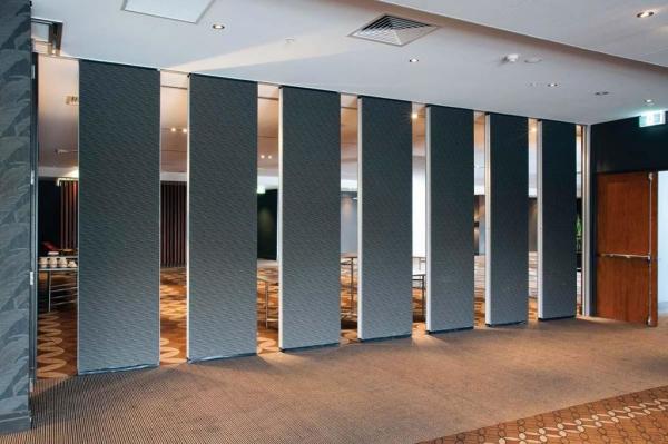 Melamine Board Sliding Movable Sound Insulation Partition Walls With Pass Doors