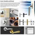 Interior door handle set with square rose for commercial interior door use