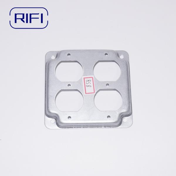 4" x 4" Raised Steel Box Cover RS8 Surface Mount Cover for Two Duplex Receptacle