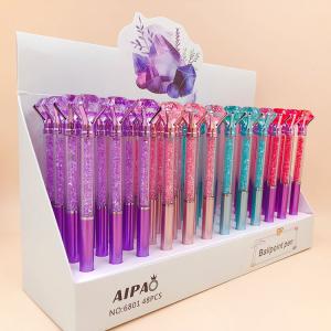 Wholesale 240M Writing Length Ballpoint Pen in PDQ CDU Display Case Box Custom Color Diamond Pen from china suppliers