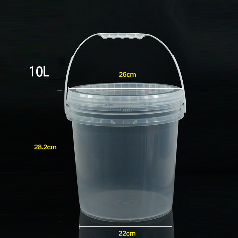 10L Capacity Clear Plastic Pail Bucket Barrels with Lid Convenient and Versatile