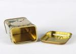 0.21 MM Tinplate Square Metal Tea Tins , Color Printed Small Tea Storage Tins