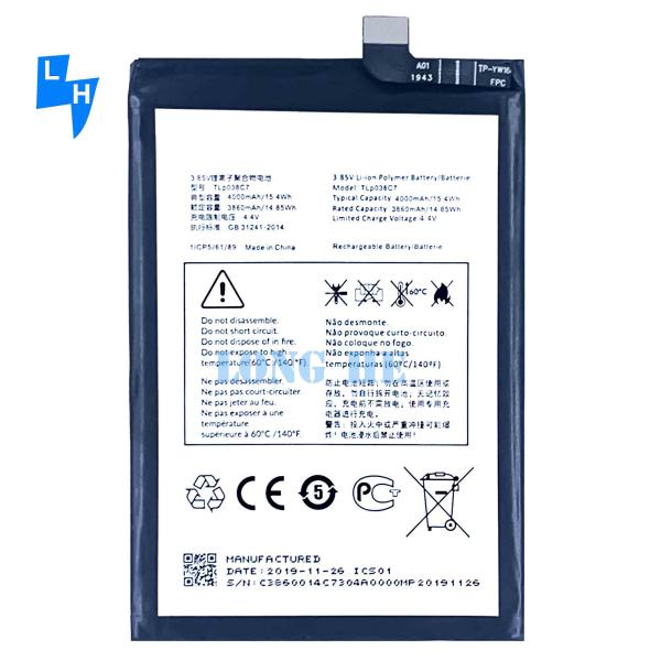 4000mAh 3.85V Lithium Polymer Battery TLP038C7 for Alcatel 5V OT-5060A OT-5060D